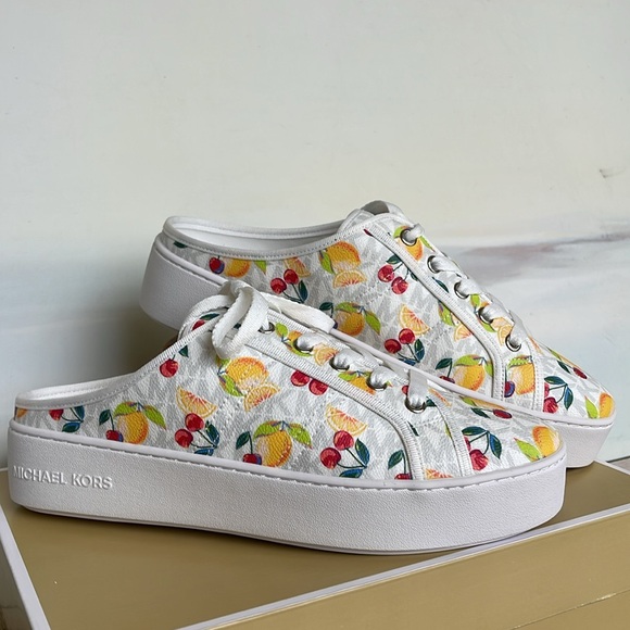 Michael Kors POPPY SLIDE SNEAKERS 
FRUIT PAINT MK SIG SM
49T4POFP1Q Platforms - Picture 5 of 16
